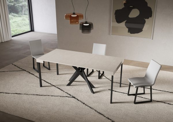 Consolle allungabile 90x40/196 cm Saki Small cashmere gambe antracite - immagine 3