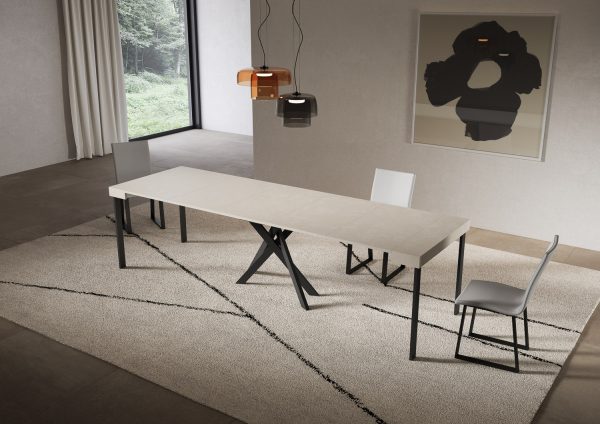 Consolle allungabile 90x40/300 cm Saki cashmere gambe antracite - immagine 4