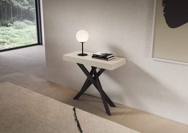 Consolle allungabile 90x40/196 cm Saki Small cashmere gambe antracite - immagine 2