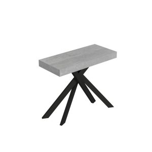 Consolle allungabile 90x40/300 cm Saki Premium cemento gambe antracite