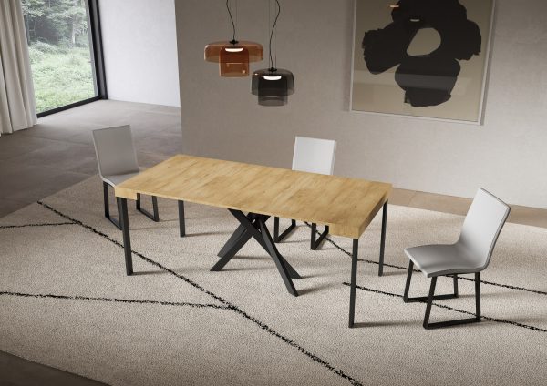 Consolle allungabile 90x40/196 cm Saki Small quercia natura gambe antracite - immagine 3