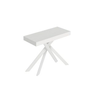 Consolle allungabile 90x40/300 cm Saki bianco frassino gambe bianche