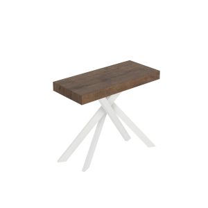 Consolle allungabile 90x40/196 cm Saki Premium Small noce gambe bianche