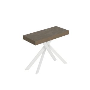 Consolle allungabile 90x40/196 cm Saki Premium Small tortora gambe bianche