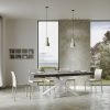 Tavolo allungabile 90x120/380 cm Volantis Premium Cemento telaio Bianco - immagine 4