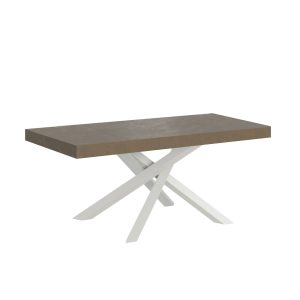 Tavolo allungabile 90x140/400 cm Volantis Premium Tortora telaio Bianco