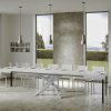 Tavolo allungabile 90x120/380 cm Volantis Bianco Frassino telaio Bianco - immagine 5