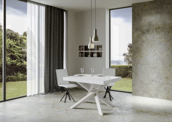 Tavolo allungabile 90x130/390 cm Volantis Premium Bianco Frassino telaio Bianco - immagine 3