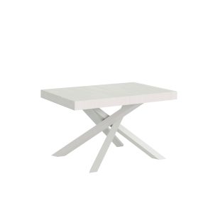 Tavolo allungabile 90x130/390 cm Volantis Premium Bianco Frassino telaio Bianco