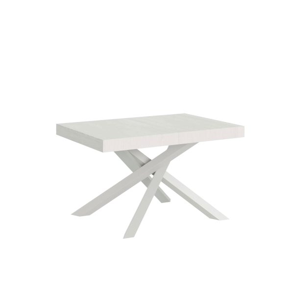 Tavolo allungabile 90x130/390 cm Volantis Premium Bianco Frassino telaio Bianco