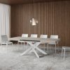 Tavolo allungabile 90x140/244 cm Volantis cashmere telaio Bianco - immagine 3