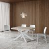Tavolo allungabile 90x140/244 cm Volantis cashmere telaio Bianco - immagine 2