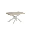 Tavolo allungabile 90x140/244 cm Volantis cashmere telaio Bianco