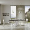 Tavolo allungabile 90x140/244 cm Volantis Cemento telaio Bianco - immagine 4