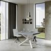 Tavolo allungabile 90x120/380 cm Volantis Premium Cemento telaio Bianco - immagine 3