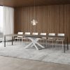 Tavolo allungabile 90x140/400 cm Volantis tortora telaio Bianco - immagine 4