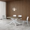 Tavolo allungabile 90x140/400 cm Volantis tortora telaio Bianco - immagine 2