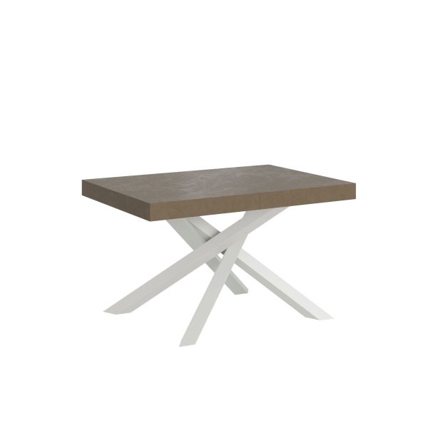 Tavolo allungabile 90x140/400 cm Volantis tortora telaio Bianco