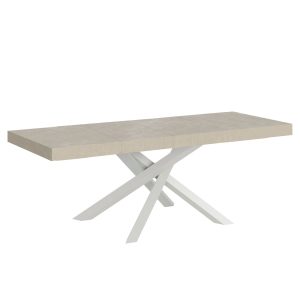 Tavolo allungabile 90x160/420 cm Volantis Premium Cashmere telaio Bianco
