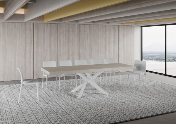 Tavolo allungabile 90x160/420 cm Volantis Premium Cashmere telaio Bianco - immagine 3