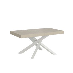 Tavolo allungabile 90x160/420 cm Volantis cashmere telaio Bianco
