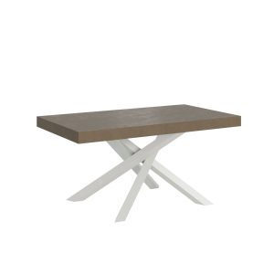 Tavolo allungabile 90x160/420 cm Volantis tortora telaio Bianco
