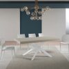 Tavolo allungabile 90x200/304 cm Volantis Premium Cashmere telaio Bianco - immagine 2