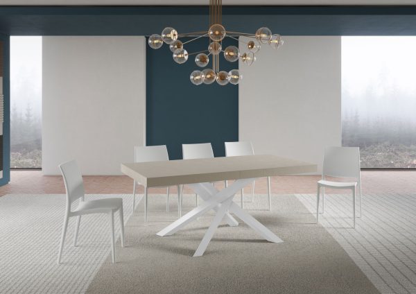 Tavolo allungabile 90x180/440 cm Volantis Premium Cashmere telaio Bianco - immagine 2