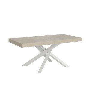 Tavolo allungabile 90x200/304 cm Volantis cashmere telaio Bianco