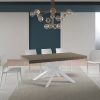 Tavolo allungabile 90x180/440 cm Volantis Premium Tortora telaio Bianco - immagine 2