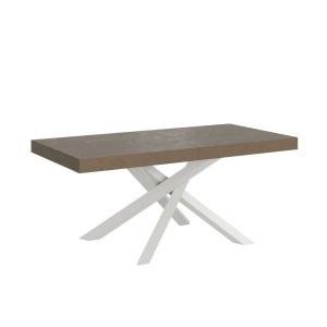 Tavolo allungabile 90x180/284 cm Volantis tortora telaio Bianco