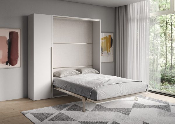 Letto francese verticale a scomparsa Versia Sofà 140 con armadio 1 anta sx Bianco - immagine 3