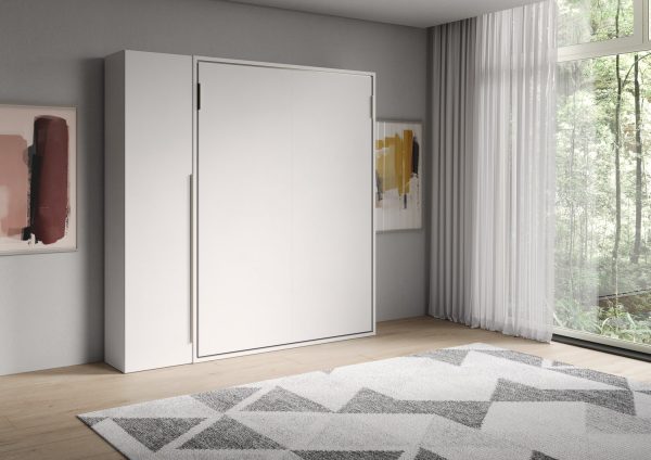 Letto francese verticale a scomparsa Versia Sofà 140 con armadio 1 anta sx Bianco - immagine 2
