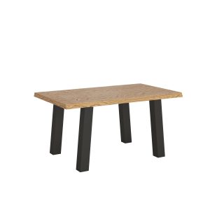 Tavolo allungabile 90x160/260 cm Svalen scortecciato rovere gambe antracite