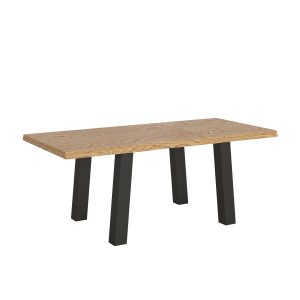 Tavolo allungabile 90x200/300 cm Svalen scortecciato rovere gambe antracite