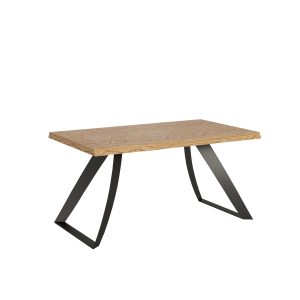 Tavolo allungabile 90x160/260 cm Tabira scortecciato rovere gambe antracite
