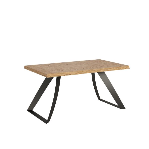 Tavolo fisso 90x160 cm Tabira scortecciato rovere gambe antracite