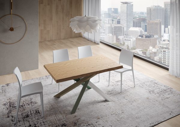 Tavolo fisso 90x160 cm Versalux scortecciato rovere gambe 4/A - immagine 2