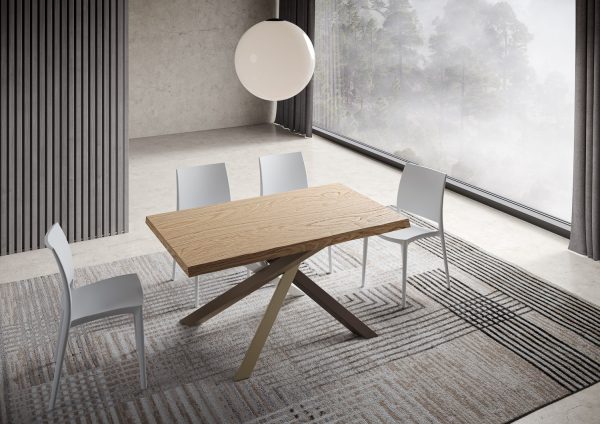 Tavolo fisso 90x140 cm Versalux scortecciato rovere gambe 4/C - immagine 2