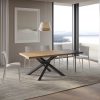 Tavolo allungabile 90x160/210 cm Versalux scortecciato rovere gambe antracite - immagine 4