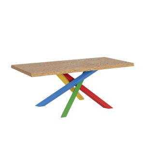 Tavolo allungabile 90x200/300 cm Versalux scortecciato rovere gambe 4/B