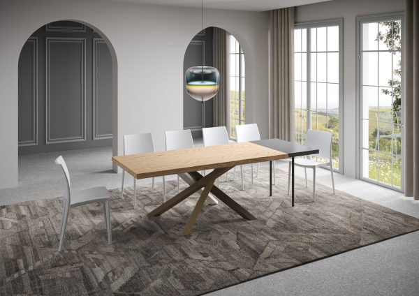 Tavolo allungabile 90x180/280 cm Versalux scortecciato rovere gambe 4/C - immagine 3