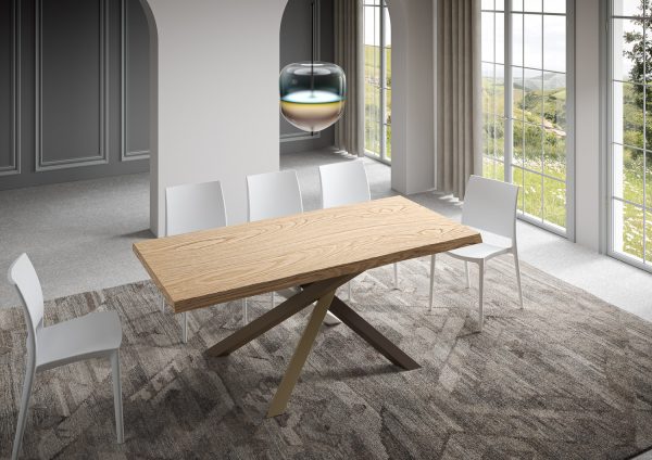 Tavolo fisso 90x180 cm Versalux scortecciato rovere gambe 4/C - immagine 2