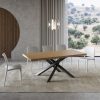 Tavolo fisso 90x180 cm Versalux scortecciato rovere gambe antracite - immagine 2