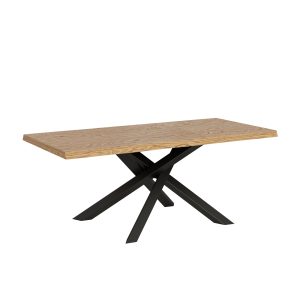 Tavolo fisso 90x200 cm Versalux scortecciato rovere gambe antracite