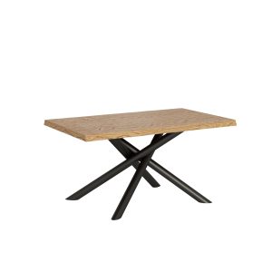 Tavolo allungabile 90x160/260 cm Vindral scortecciato rovere gambe antracite