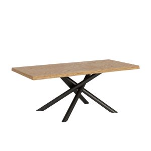 Tavolo allungabile 90x200/300 cm Vindral scortecciato rovere gambe antracite