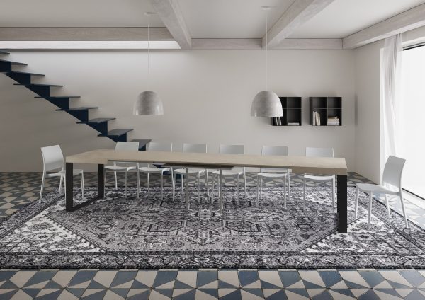Tavolo allungabile 90x120/380 cm Tecno cashmere gambe antracite - immagine 5