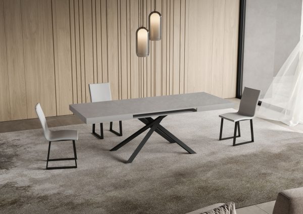 Tavolo allungabile 80x140/224 cm Niket cashmere gambe antracite - immagine 3