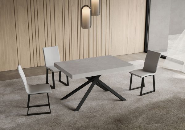 Tavolo allungabile 80x140/224 cm Niket cashmere gambe antracite - immagine 2